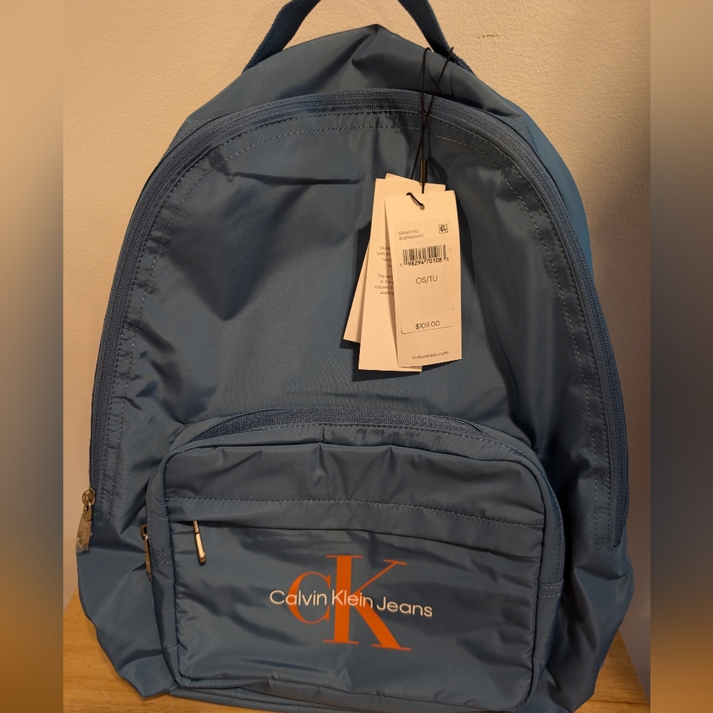 Calvin Klein Jeans Blue Backpack Durable Fabric
